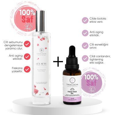 Yüz Yogası Yağı & %100 Saf Gül Suyu 100 ml