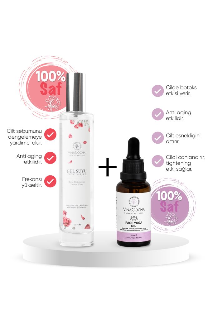 Yüz Yogası Yağı & %100 Saf Gül Suyu 100 ml